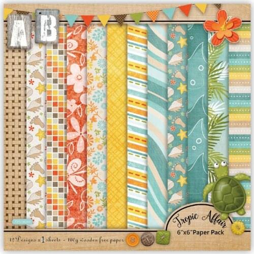 KLJUYP 12 Sheets New Scrapbooking Pads Paper Origami Art Background Paper Card Making DIY Scrapbook Paper Craft