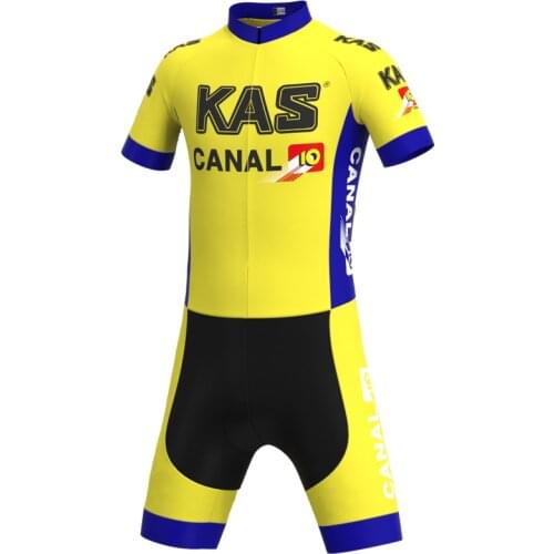 1988 Racing KAS Team Retro Man Yellow Cycling Jumpsuit Jersey Triathlon summer Mtb Bike Siamese Jersey maillot ciclismo hombre