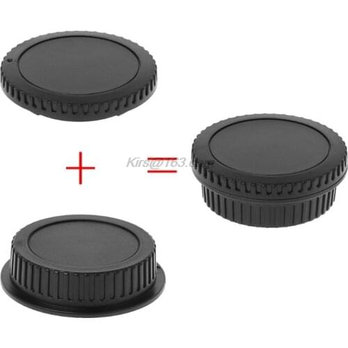 Rear Lens Body Cap Camera Cover Set Dust Screw Mount Protection Plastic Black Replacement for Canon EOS EF EFS 5DII 6D