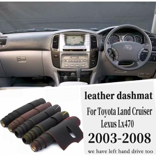 Leather Dashmat Dashboard Cover Pad Dash Mat Carpet Car Styling Accessories RHD For Toyota Land Cruiser Lc100 Lexus Lx470