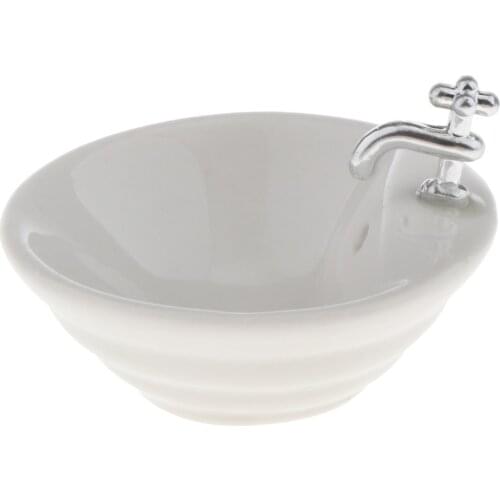 1/12 Scale Round Wash Basin Simulation for Doll House Supplies Scenery