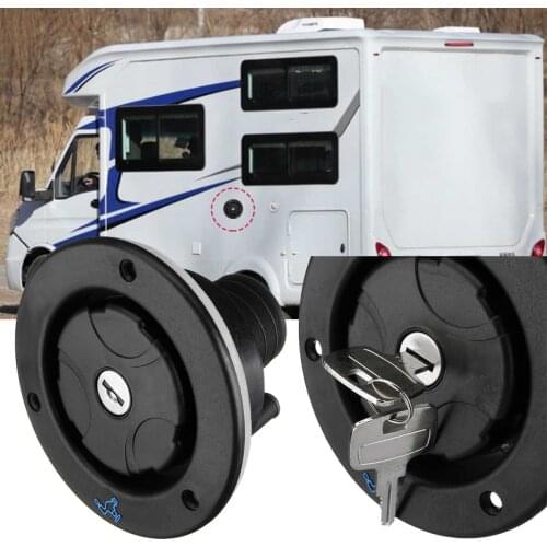 Water Filling Inlet Locking Cover Cap RV Caravan Motorhome with Keys Boat Accessories Recreational Vehicle RV Trailer black