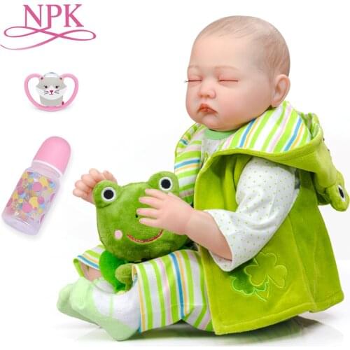 NPK 55CM Lifelike Soft Body Bebe Doll Reborn Baby Sleeping Life Size Newborn baby doll Flexible Hand-Drawing Hair 3D Skin Tone