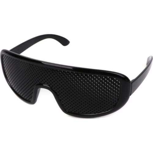 Hot Black Unisex Vision Care Pinhole Eyeglasses pin hole Glasses Eye Exercise Eyesight Improve Plastic