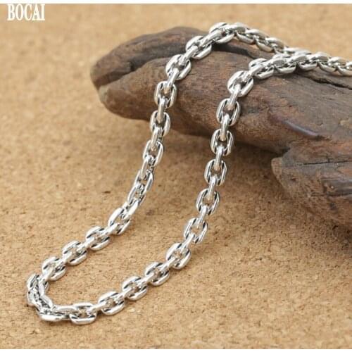 S925 sterling silver jewelry, 2.5mm square pendant with chain, men and women of Thai silver necklace