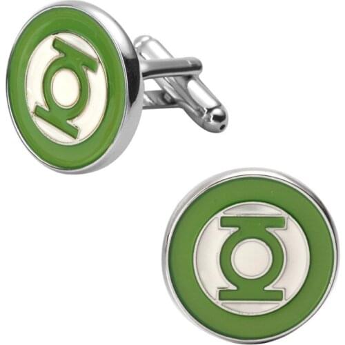 Mens shirts Cufflinks high-quality copper material Superhero Green Lantern Cufflinks 5 pairs of packaging for sale