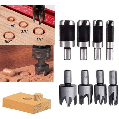 17pcs Set Woodworking Chamfer Drilling Tool 8 Three Pointed Countersink Drill Bit with L-Wrench 8 Wood Plug Cutter Drill Bits