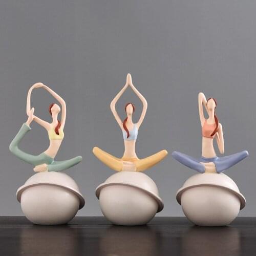 NORDIC ART RESIN YOGA FIGURE DECORATION YOGA STUDIO CRAFTS MODERN SIMPLE LIVING ROOM BEDROOM TV CABINET HOTEL CAFE DECORATION
