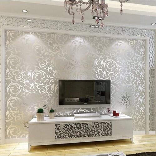 New Luxury Silver Grey Golden Reflective Wallpapers Living Room Flooring Stereoscopic Wallpaper For Walls 3 D Papier Peint Qz001