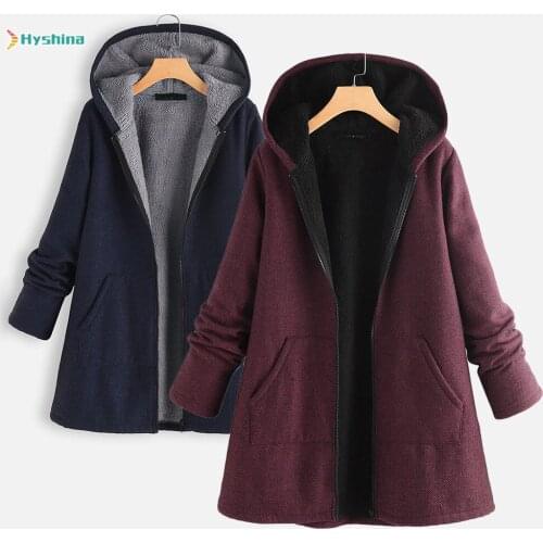 Autumn and Winter New Cotton Padded Jacket Leisure Plush Thick Cotton Padded Jacket Hooded Womens Coat