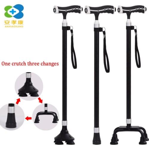 ANXIAOKANG Adjustable T handle Black Walking Sticks Aluminum Alloy Trekking Hiking Poles For Men Women Disabled Canes Elderly