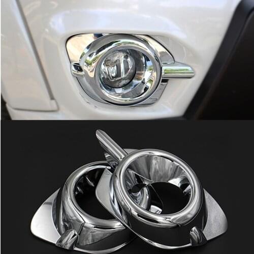 Front fog lamp cover trim 2 pcs for For Mitsubishi pajero sport 2014 2015 2016