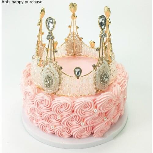 Plastic Pink Cake Model Simulation Sample Crown Shop Window Sample Two Specifications Birthday Cake Model Decoration