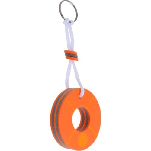 Yachting Boating Floating Key Chain Key Ring Keyring - Buoy Shape Orange Solid Compressed Foam
