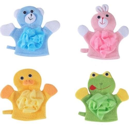 4Colors Animals Style Shower Wash Cloth Towels Cute Children Baby Shower Bath Towel Bathing Sponge Body Scrub Glove Bathing SN94