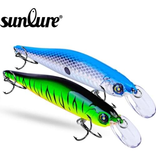 2019 Minnow 1pc Fishing Lures 11g/11cm Hard Lure 6 colors Fishing Tackle 6# Hook Artificial Bait With Top Sunlure 3D Print Lure