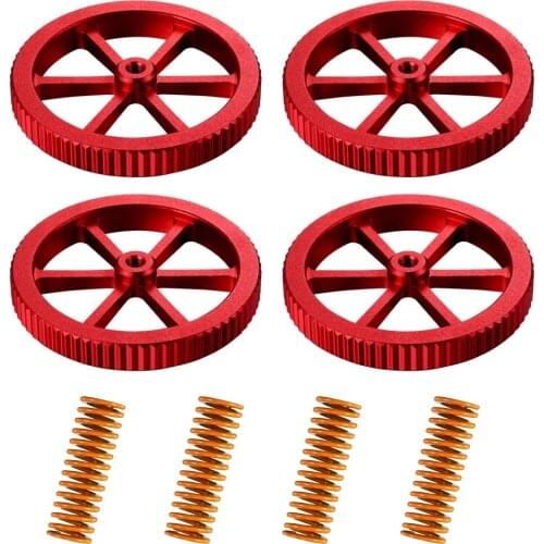 4 PCS Hot Bed Die Springs 4 PCS Upgraded Creality Aluminum Hand Twist Leveling Nut For Ender 3 3 Pro Ender 5 5 Plus Pro CR-20