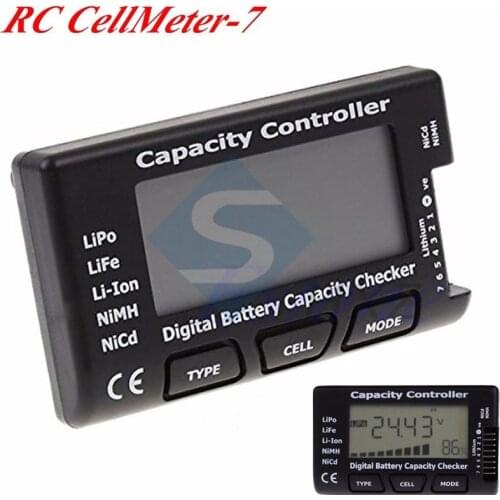 RC CellMeter-7 Digital Battery Capacity Detector LCD Checker Tester Voltage Controller LiPo LiFe Li-ion NiMH Nicd for RC Car