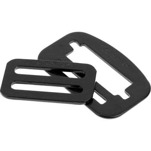 Black Alloy Steel Adjustable Buckle For Rock Climbing Harnesss, 2 Pairs