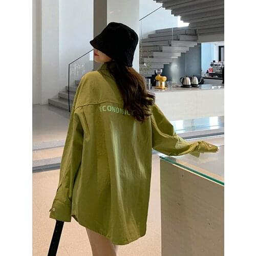 Shirts Women Tops and Blouses Long Sleeve Spring Ladies Solid Loose Safari Style Shirt Plus Size Female Shirts Korean Fashion