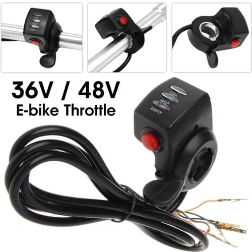 36v / 48v E-bike Finger Thumb Throttle Electric Scooter With Power Switch Led Display Switch Handlebar Grips For Electric Bike