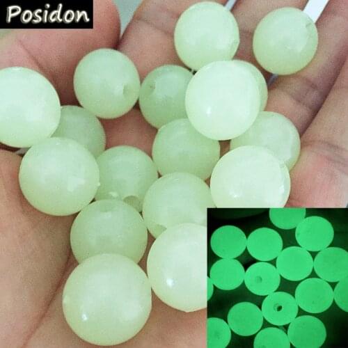 Posidon 1000pcs/Bag Various Sizes Olive Round Luminous Fishing Float Beads Fishing Glow Beads White And Green Color