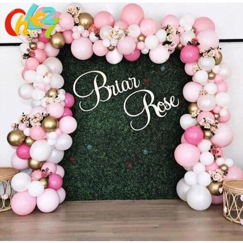 162Pcs Macaron Pink White Balloon Garland Arch Kit Chrome Gold Latex Ballon Baby Shower Wedding Party Birthday Decoration Globos