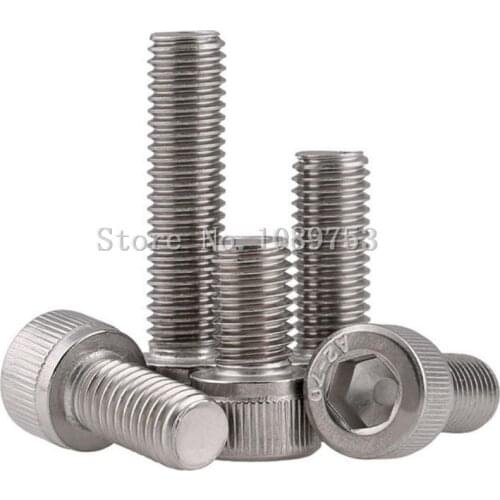 50Pcs M2 M2.5 M3 M4 304 Stainless Steel Hexagon Socket Head Cap Screws Hex Socket Screw Metric Bike Screw