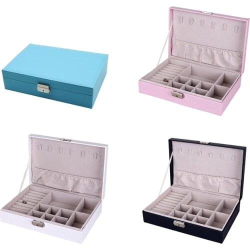 Jewelry Box Organizer Display Storage Case Leather Box for Earrings Necklace