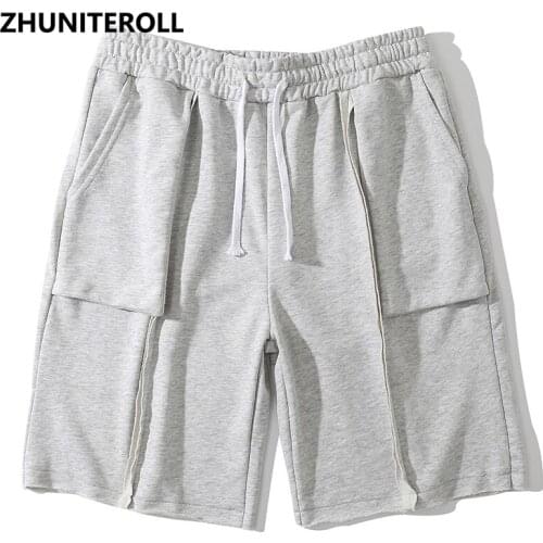 2021 Men Streetwear Cargo Shorts Hip Hop Pockets Striped Shorts Harajuku Jogger Shorts Summer Track Short Sweatpants Japan Style