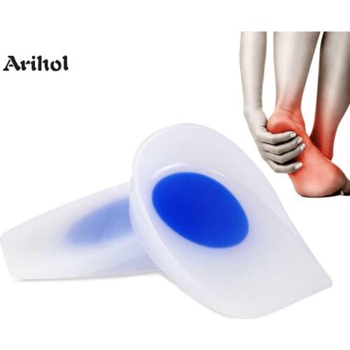 Silicone Soft Heel Cups Plantar Fasciitis for Men Women Insoles Pain Relief Shock Absorption Heel Insert Pads