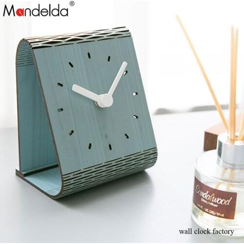 Mandelda Customized Modern Brief Stereo Table Clock UK Digital Creative Home Decor Silent Wall Clocks Living Room Bracket Clock