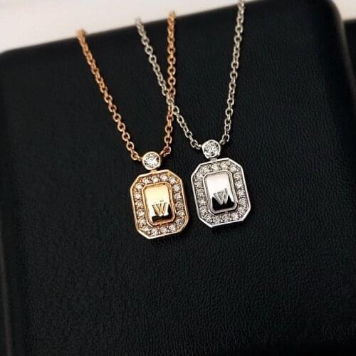 Top quality 925 sterling silver wedding jewelry initial letter H necklace W choker perfume design full diamond pendant