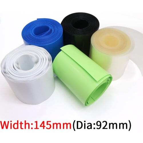 145mm Width 18650 Lithium Battery Film Wrap PVC Heat Shrink Tube Sheath Cover Insulated Cable Sleeve Pack Protection Multicolor