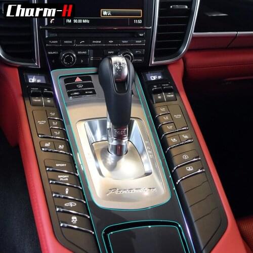 Interior TPU Protective Film Sticker Car Center Console Gear Shift Panel Trim for Porsche Panamera LWB 2015-2016 Accessories