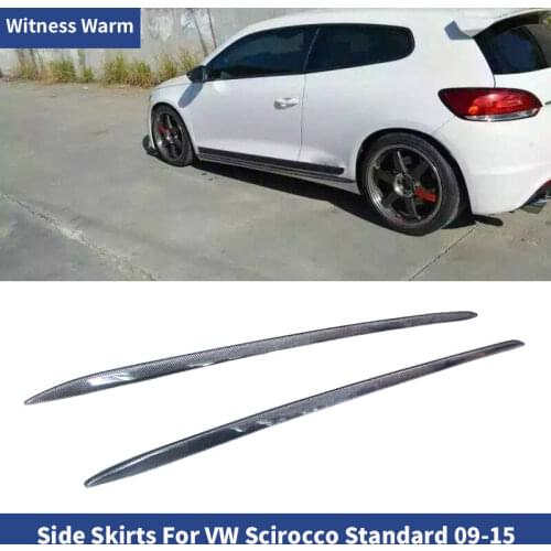 Carbon fiber side lip bumper skirt apron body kit skirts for Volkswagen Scirocco R style apron 2009-UP