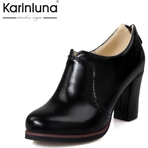 KARINLUNA Plus size 32-48 Women Pumps fashion High Heels Party Wedding platform Shoes Woman Zipper office women shoes feetwear