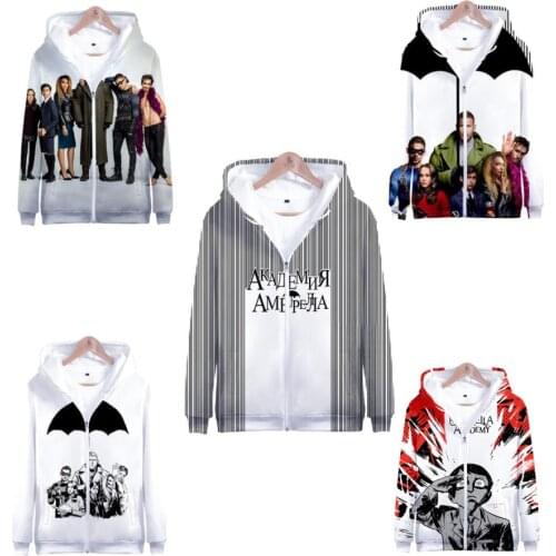 The Umbrella Academy Cosplay Costume Cha-Cha Klaus Diego Vanya Luther Allison Number Five Unisex 3D Hoodies Zipper Sweatshirts