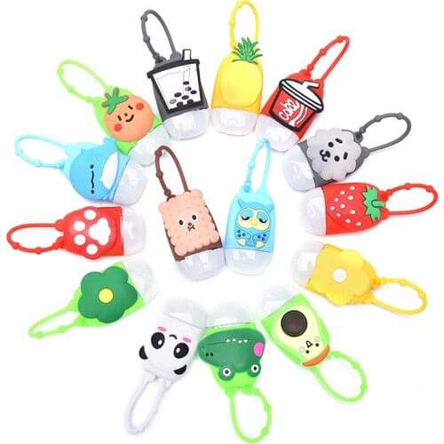 15Styles 30ml Funny Cute Carton Hand Sanitizer Shower Lotion Holder Flat Empty Bottle