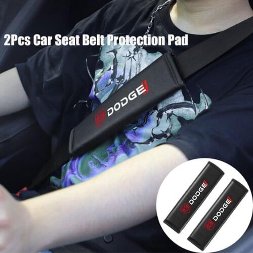 2Pcs Seat Belt Covers Car Shoulder Pad Protect Kids Adults Safety Interior Part For Dodge Journey Charger Challenger Caliber