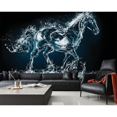 Beibehang Customize any size 3D wallpaper creative water horse TV wall decoration painting papel de parede 3d 3d wallpaper