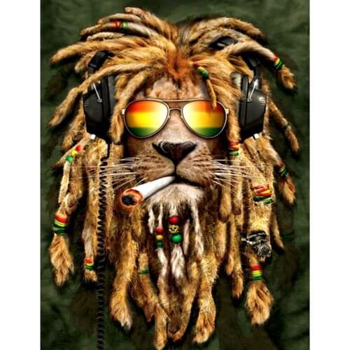 Full Square/Round Drill 5D DIY Diamond Painting "Animal lion" Embroidery Cross Stitch 5D Home Decor Gift GJ654