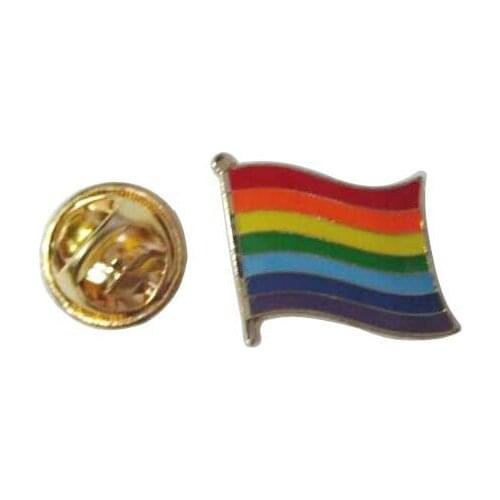 Free shipping-Metal Rainbow flag pin badge giving gifts-(30pcs/lot)