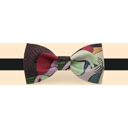 Free Shipping New 2019 Male man fashion mens casual Original Print Fashion bow tie bows groom dress wedding smile unique