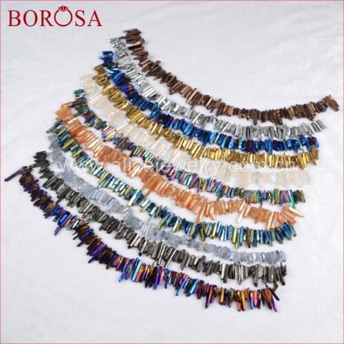 BOROSA Rainbow Cluster Aura Titanium Quartz Crystal Point Pendant Beads Angel Crystal Jewelry Quartz Free Shipping G0146