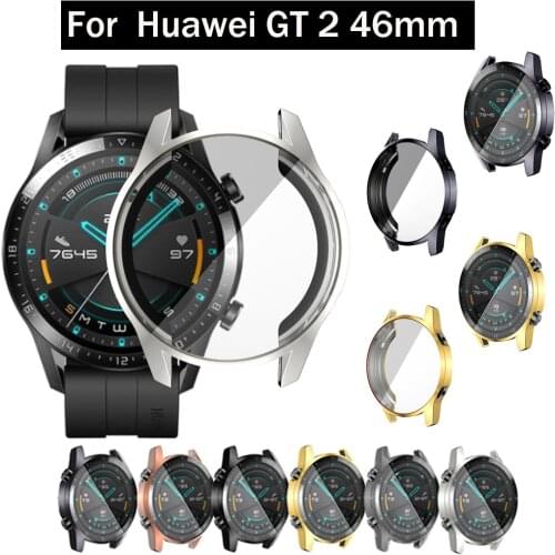 TPU Case for Huawei watch GT/GT2 46mm strap band Watch GT 2 46 mm soft Plated All-Around Screen Protector cover bumper Cases