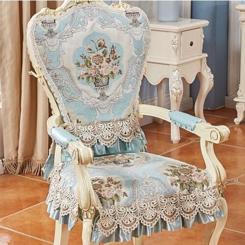 Home Printing Chair Cover European Handmade Embroidery Luxury Dining Chair Cushion Set Decoration Hotel Party Chair Seat Cover