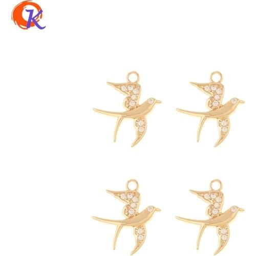 Cordial Design 100Pcs 15*16MM Jewelry Accessories/Hand Made/CZ Charms/Swallow Shape/Pendant/Earring Findings/DIY Jewelry Making