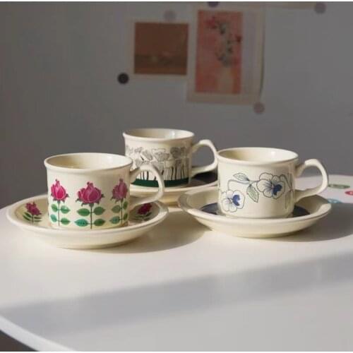 Porcelain Nordic Tea Cup Set Unique Coffee Ceramic English Creative Simple Tea Cup Eco Friendly Canecas House Decoration EI50BD