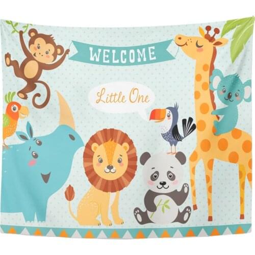 Tapestry Lion Baby Cute Jungle Animals is Cropped Clipping Mask Tapestries Wall Hanging for Living Room Bedroom Dorm
